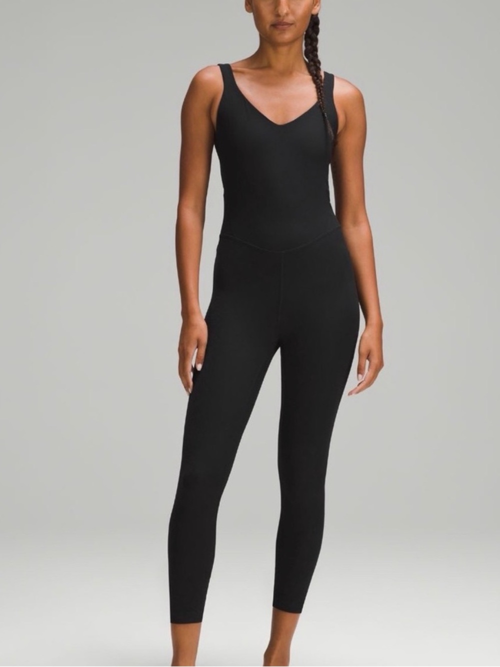 Lululemon Black Ribbed Align Jumpsuit - 25”